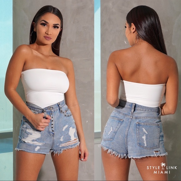 white tube top bodysuit